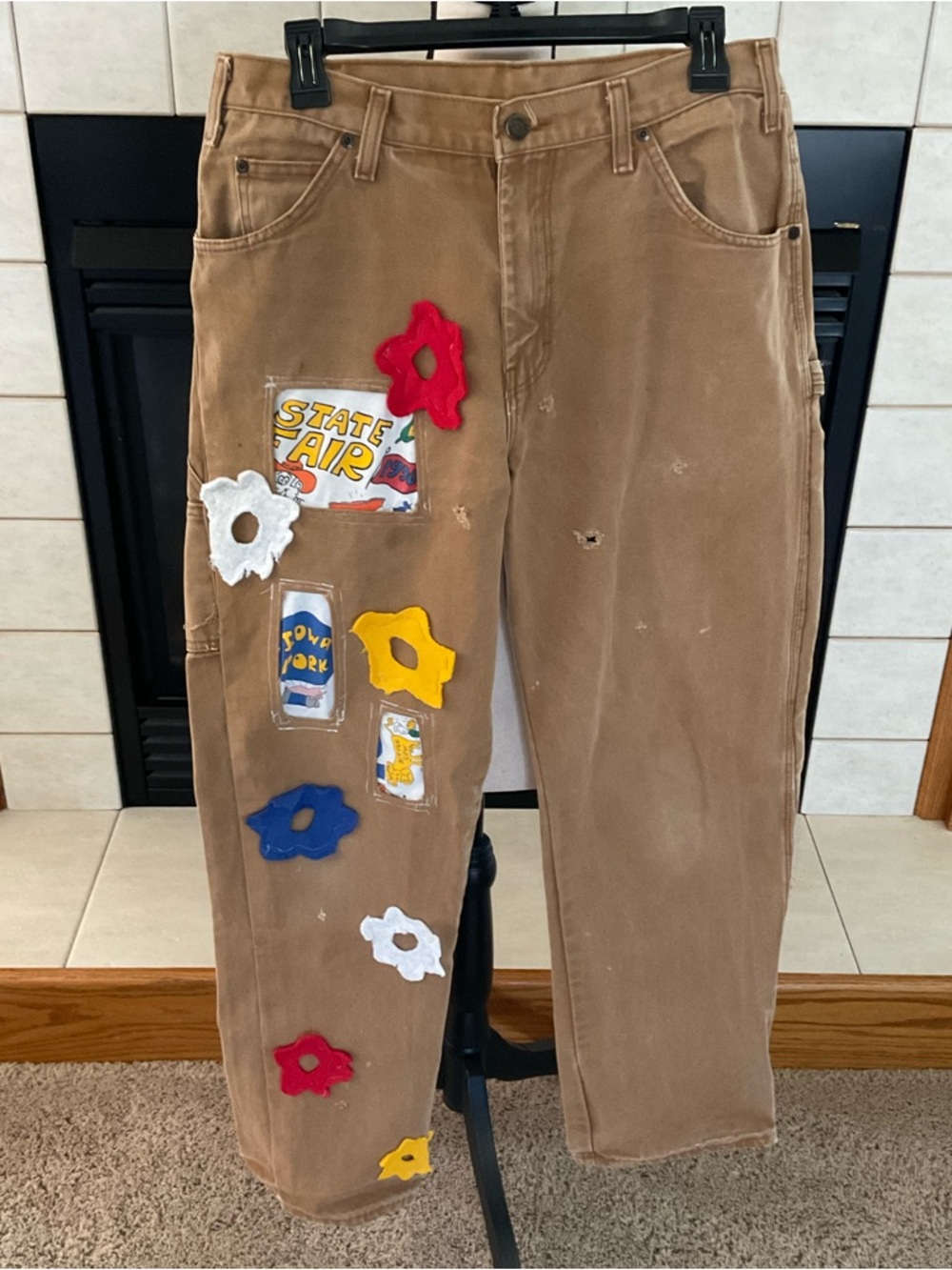 Dickies Embellished, Distressed Carpenter Jeans, Waist 32”, Unisex One-of-a-kind